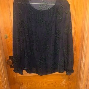 Basque Midnight Blue Textured Blouse